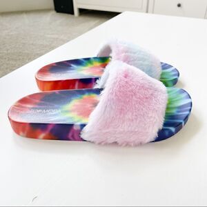 Top Moda Rainbow Plush Slide Sandal Cab-99